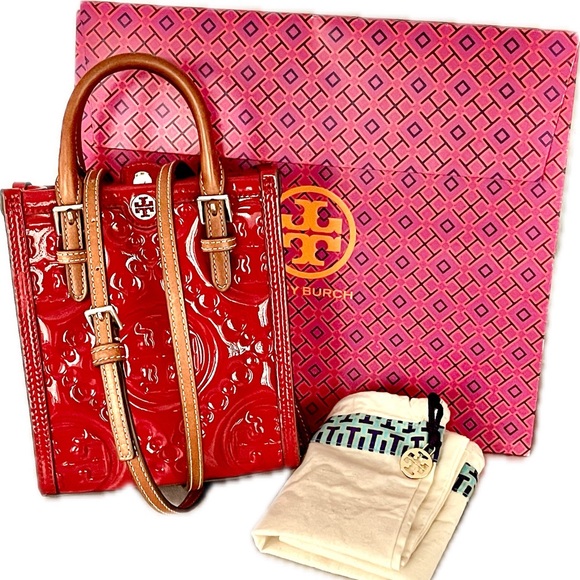 Tory Burch Two-Way π ππππππππ Patent/Vachetta Leather Tote - Picture 2 of 15